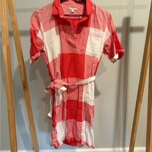 Vintage Gap Red & White Plaid Shirt Dress with Belt